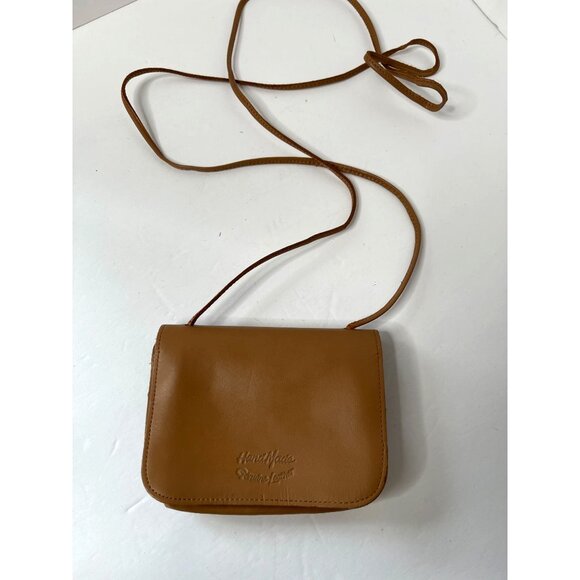Genuine Leather Mini Crossbody Purse Brazil Vintage 70s 80s Handmade - Picture 3 of 6